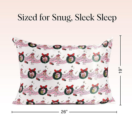 The Grinch x Kitsch Satin Pillowcase with Zipper for Hair & Skin - Softer Than Silk Pillow Cases, Smooth Cooling Pillow Cover, Wrinkle-Free, Machine Washable, Queen/Standard (19x26)- Cindy Lou