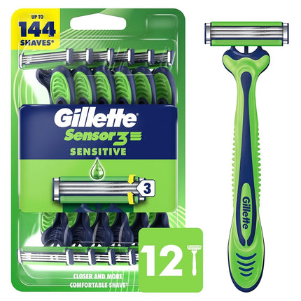 Gillette Sensor3 Sensitive Men's Disposable Razor,