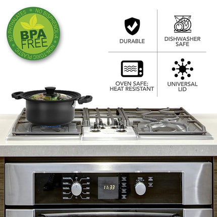 Modern Innovations Universal Lids 2 Pack Black