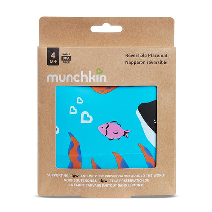 Munchkin WildLove Reversible Silicone Placemat for Kids, 1pk, Orca