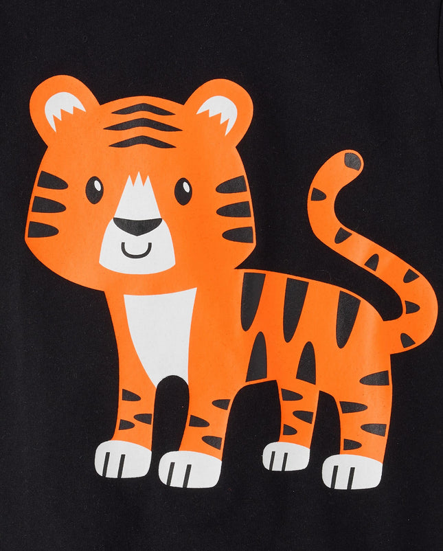 The Children's Place T-shirts graphiques à manches courtes animaux pour bébés et tout-petits garçons, lot de 3, rugissement/tigre/lion, 5T