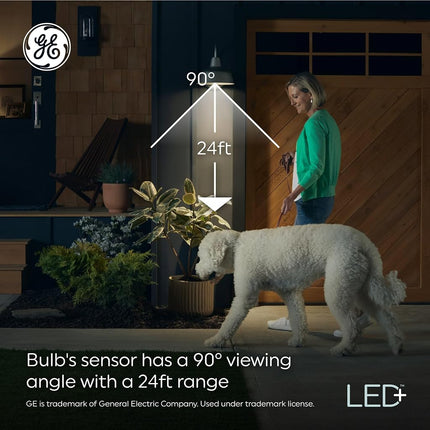 GE LED+ Motion Sensor LED Light Bulbs, 12W, Outdoor Security Lights, Daylight, A21 Bulbs, Great Christmas Gifts for Men, Holiday Gift for Women, Perfect Dad Gifts (2 Pack)