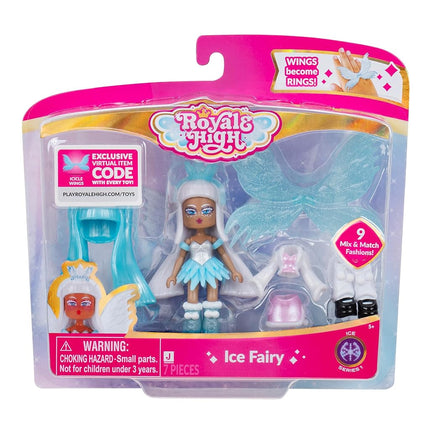 Royale High 3 Inch Ice Fairy Fashion Doll - 1 Figure with 9 Fashion Accessories - Virtual Item Code Included - Series 1 - Ages 5+