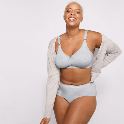 Bali Women's Double Support Cotton Stretch Wire-Free Bra, Heather Grey, 40D