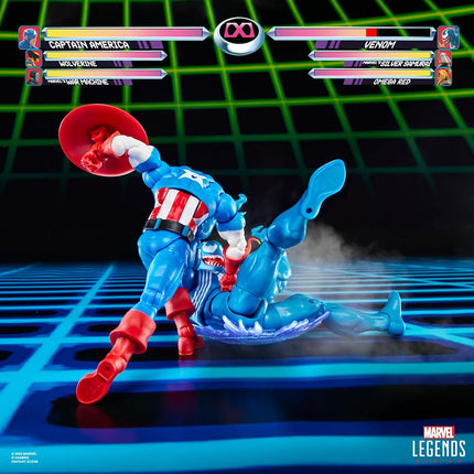 Marvel Legends Series Gamerverse Captain America vs Venom, Retro Video Game -Inspired Collectible 6-Inch Action Figures