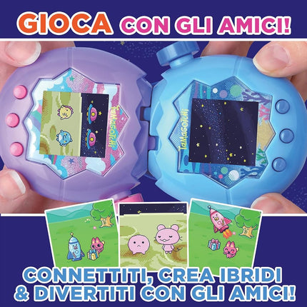 Bandai - Tamagotchi Paradise Water - Virtual Pet to Wind Up - Tamagotchi Interactive Toy in German, Zoom Rotary Wheel - Water Model in Blue - Toy for Children from 6 Years - 43422