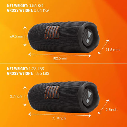 JBL Flip 7 - Portable Waterproof and Drop-Proof Speaker, Bold Pro Sound with AI Sound Boost, 16Hrs of Playtime, and PushLock System with Interchangeable Accessories (White)