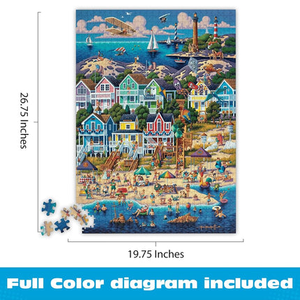 Buffalo Games - Dowdle - Outer Banks - 1000 Piece Jigsaw Puzzle for Adults Challenging Puzzle Perfect for Game Nights - Finished Size 26.75 x 19.75