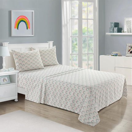 Heritage Kids 3 Piece Sheet Set, Rainbow Print, Twin