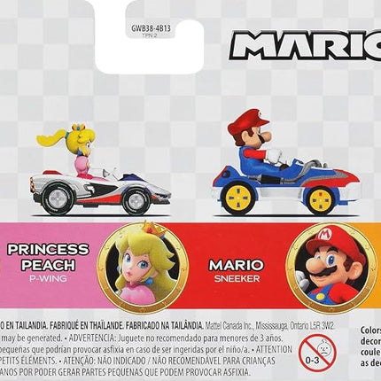 Hot Wheels Mario Kart Vehicle 4-Pack, Set of 4 Fan-Favorite Characters Includes 1 Exclusive Model, Collectible Gift for Kids & Fans Ages 3 Years Old & Up
