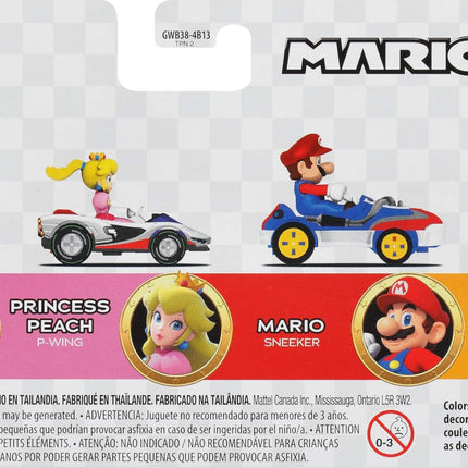Hot Wheels Mario Kart, Lot de 4 véhicules, 4 personnages favoris des fans, Inclut 1 modèle exclusif, Cadeau de collection pour les enfants et les fans de 3 ans et plus