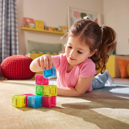 Magna-Tiles microMAGS Cubes 9-Piece Magnetic Construction Set, The Original Magnetic Building Brand