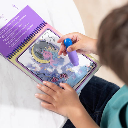 Melissa & Doug Water Wow! Reusable Water-Reveal Coloring Activity Pad Travel Toy – Unicorn - FSC Certified