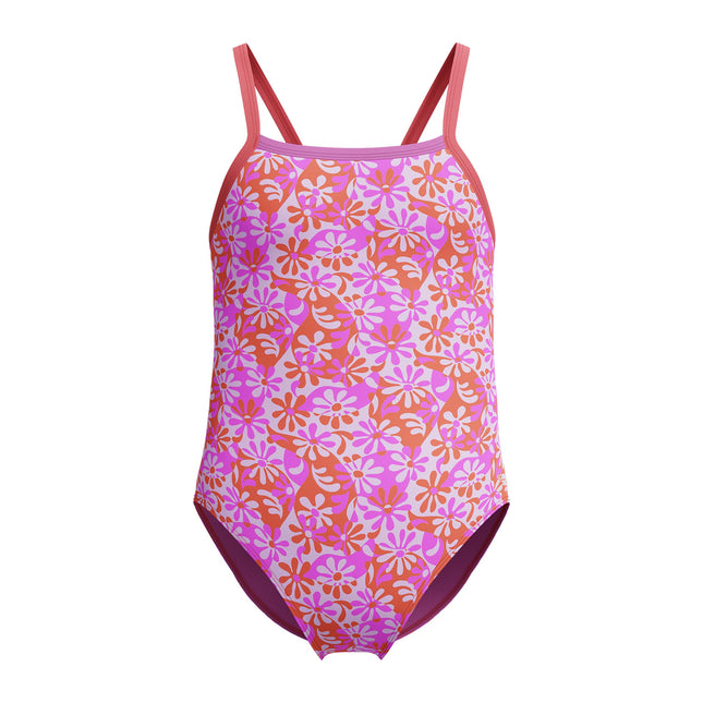 Speedo Girls One Piece Swimsuit Thin Strap, Wavy D