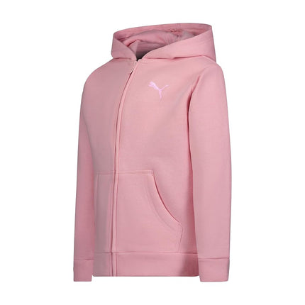 PUMA Girls' Zip-up Hoodie, Light Pink, 5