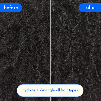 amika hydro rush intense moisture leave in conditioner spray - frizz-reducing detangling spray - hydrating hair care infused with hyaluronic acid, squalane + polyglutamic acid (200 ml)