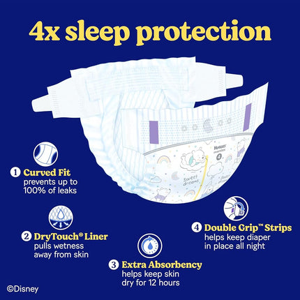 Huggies Overnight Diapers Size 4 (22-37 lbs), 100 Ct, Overnites Nighttime Baby Diapers