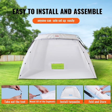 VEVOR Portable Paint Booth,10x7x6ft Larger Spray Paint Tent with Built-in Floor & Mesh Screen & Windproof Hooks, Painting Tent Station for Furniture DIY Hobby Tool, Spray Paint Shelter,Extra Large