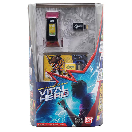 Bandai Namco - Digimon Vital Hero Monitor de actividad interactivo/Reloj digital/Mascocta virtual (Rojo)