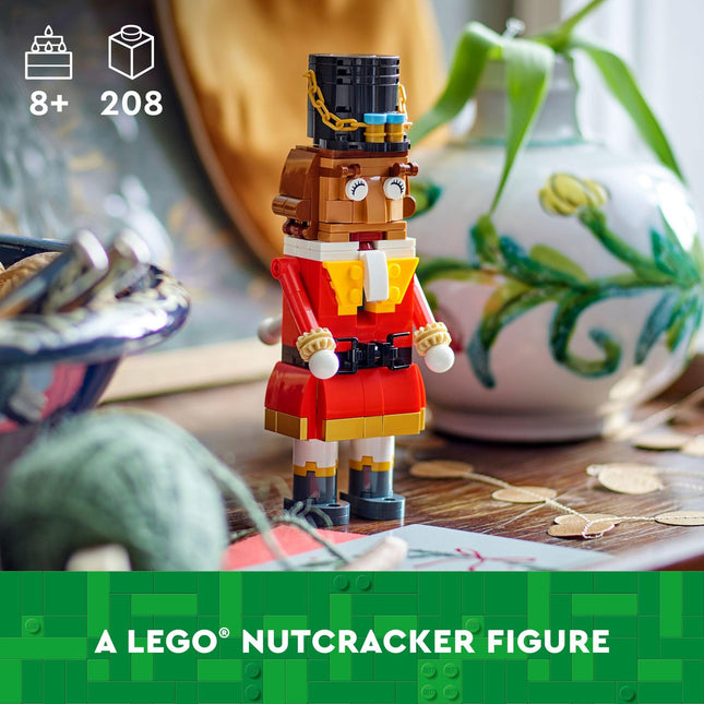 Decoración de Navidad de Cascanueces LEGO - Juguetes de Construcción para Niños y Niñas, a Partir de 8 años - Decoración de Cascanueces para el Hogar - Ideas de Regalo para Navidad - Brazos y Boca Articulados - 40640