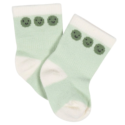 Gerber Unisex Baby 8-Pair Wiggle-Proof Sock, Happy Veggies, 0-3 Months