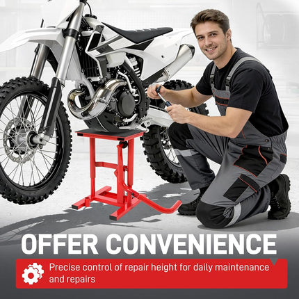 ALMULOO Béquille lève-moto Dirt Bike Support de levage moto Capacité de 150 kg Hauteur réglable de 25,6 cm à 50 cm Table de levage en acier
