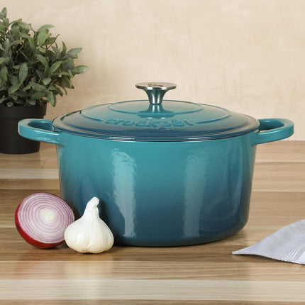 Crock Pot Artisan 7-Quart Round Dutch Oven - Teal Ombre