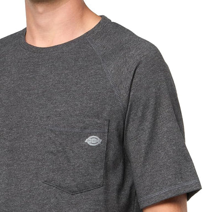 Dickies Men's Cooling Short Sleeve Pocket T-Shirt, Knit Black Heather, X-Large Big Tall