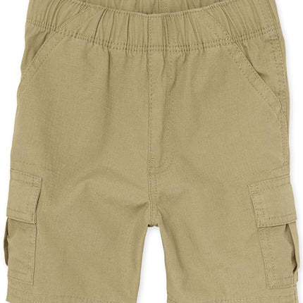 The Children's Place Baby Toddler Boys Pull on Cargo Shorts, Flax Single, 2T
