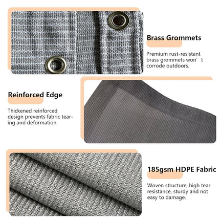 90% Sun Shade Cloth, 6x15ft/1.83x4.57m Pergola Shade Cover with Grommets