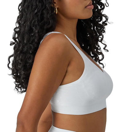 Bali Women's Comfort Revolution Wireless, ComfortFlex Fit Full-Coverage Wirefree Bra, Opaque, White Pattern Dot, 3X-Large