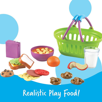 Learning Resources New Sprouts Breakfast, Lunch and Dinner Baskets, Pretend Play Toy for Toddlers, Preschool Learning Toys, Kitchen Play Toys for Kids