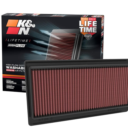 K&N High-Flow Original Lifetime Engine Air Filter: Increase Power: Premium, Washable: Compatible with 2022-2026 Acura/Honda: MDX, Passport, Pilot, 33-5117