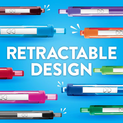 Stylos bille rétractables Paper Mate InkJoy 300RT, pointe fine, noir, boîte de 12 (1951360)