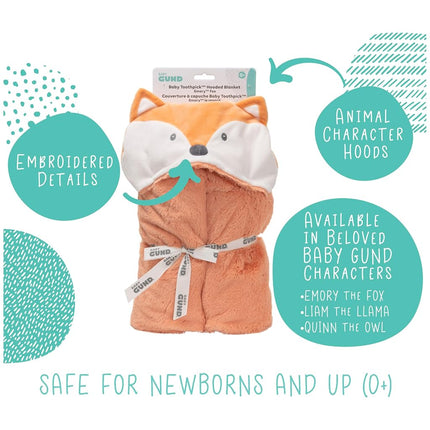 GUND Baby Lil’ Luvs Hooded Blanket, Emory Fox, Ultra Soft Plush Security Blanket for Babies and Newborns