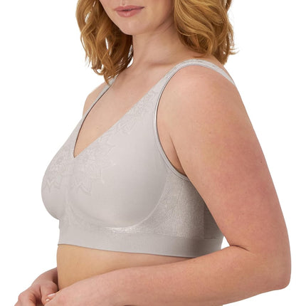 Bali Women's Comfort Revolution Non-Wired Bra with Intelligent Sizes, Crystal Gray Aztec, M