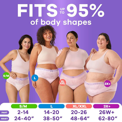 Always Discreet, Incontinence Underwear for Women, Maximum Classic Cut, Extra-Large, 15 Count