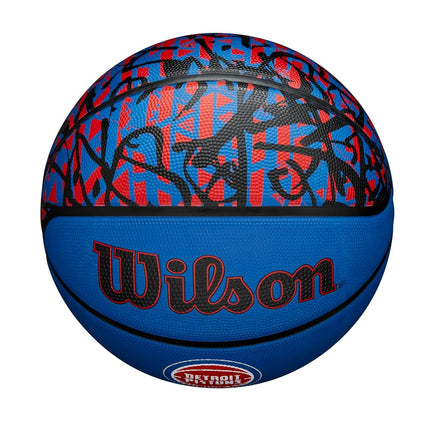 WILSON NBA Team Graffiti Basketball - Detroit Pistons, Size 7-29.5"
