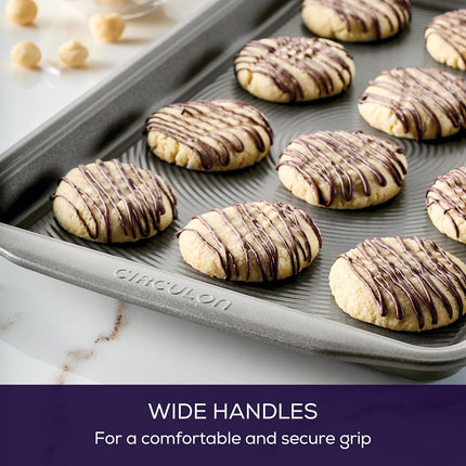 Circulon Nonstick Bakeware Set, Nonstick Cookie Sheet/Baking Sheet - 2 Piece, Gray