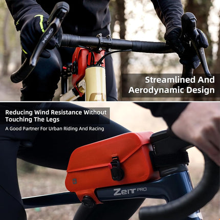 Rhinowalk Bike Top Tube Bag Bike Frame Bag Fully Waterproof and Stable Bicycle Frame Bag Bicycle Bag Professional Cycling Accessories for Mountain Road Bike-Black