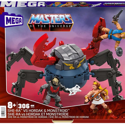 MEGA Masters of the Universe She-Ra vs Hordak & Monstroid MOTU Fan Collector Toy Car Building Set, Prince Adam figure, for boys and girls ages 8+