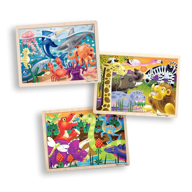 Melissa & Doug Deluxe 24-Piece Jigsaw 3-Puzzle Bundle by Melissa & Doug