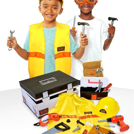 BLACK+DECKER Kids Tool Set with Toolbox, Construction Vest and Hard Hat 22 Piece Set [Amazon Exclusive]
