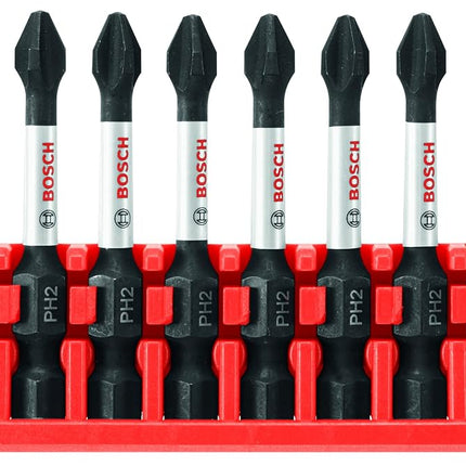 BOSCH CCSPH2208 8-Pack 2 in. Impact Tough Phillips P2 Power Bits with Clip for Custom Case System