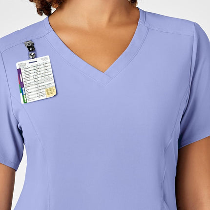 WonderWink Renew Women's V-Neck Scrub Top, Ceil Blue, XL, Ceil Blue, X-Large
