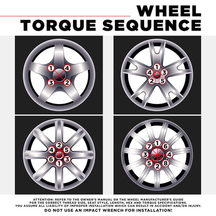 White Knight Wheel Accessories 40400S Chrome 1/2"-20 Acorn Wheel Lock Set, 4 Pack