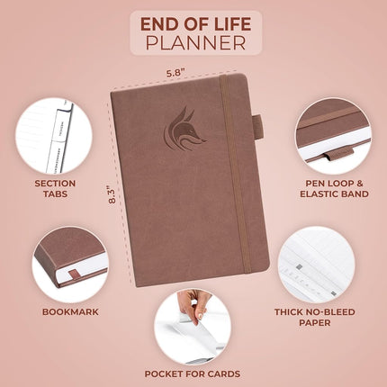 Clever Fox End of Life Planner, When I Die Organizer 5.8”x8.3” Terracotta