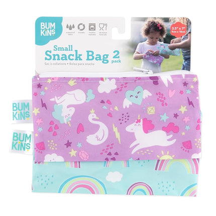 Bumkins Bumkins - Reusable Snack Bag 2pk Small - Unicorn