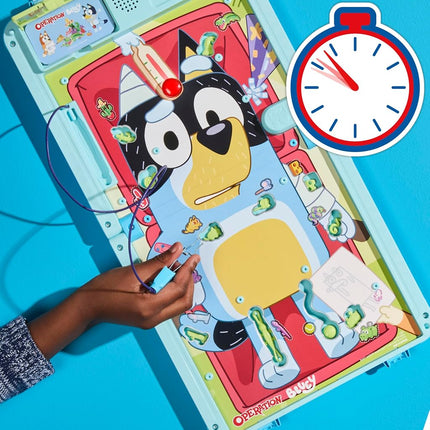 Operation Bluey Edition Board Game for Children – Electronic Talking Game with All-in-1 Carrying Case – 2 Ways to Play – 1+ Players – 10 Mins – Ages 6+ - English Version
