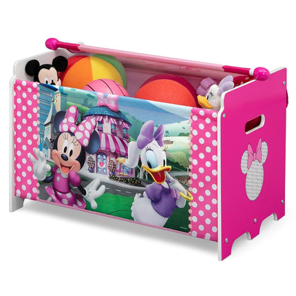 Delta Children - Minnie Mouse Toy Box with Retractable Fabric Top, Pink